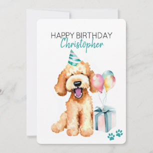 Goldendoodle Hond Gepersonaliseerd Gelukkige Verja Kaart