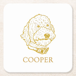 Goldendoodle Hond gepersonaliseerd Kartonnen Onderzetters
