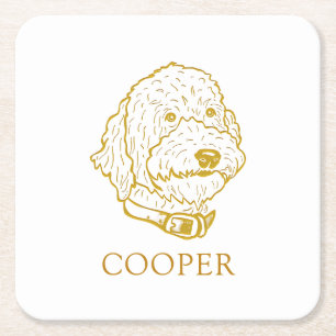 Goldendoodle Hond gepersonaliseerd Kartonnen Onderzetters