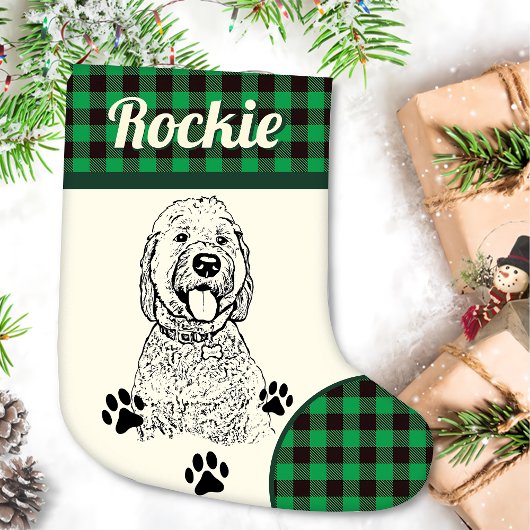 Goldendoodle Hond gepersonaliseerd Kleine Kerstsok