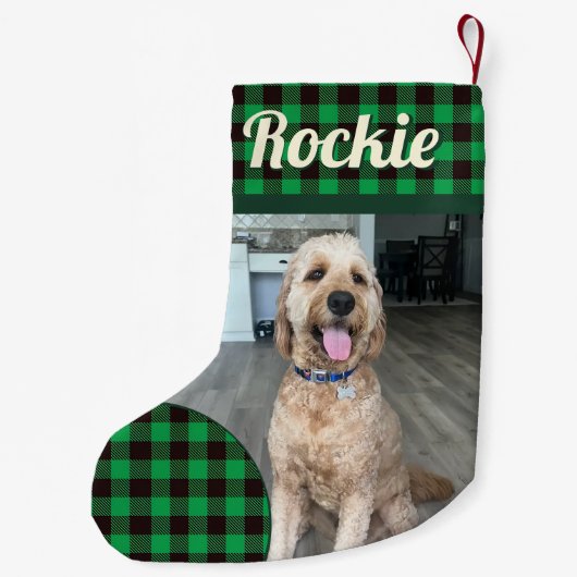 Goldendoodle Hond gepersonaliseerd Kleine Kerstsok (Achterkant)