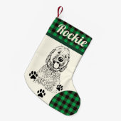 Goldendoodle Hond gepersonaliseerd Kleine Kerstsok (Voorkant (Hangend))