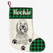 Goldendoodle Hond gepersonaliseerd Kleine Kerstsok (Voorkant)