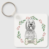 Goldendoodle Hond gepersonaliseerd Sleutelhanger (Voorkant)