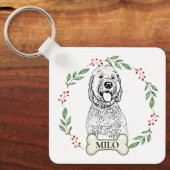 Goldendoodle Hond gepersonaliseerd Sleutelhanger (Voorkant)