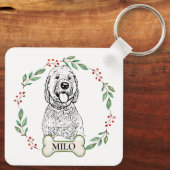 Goldendoodle Hond gepersonaliseerd Sleutelhanger (Achterkant)