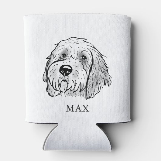 Goldendoodle Hond Gepersonaliseerde Hand Drawing Blikjeskoeler (Achterkant)