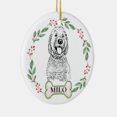 Goldendoodle Hond Gepersonaliseerde Hand Drawing C Keramisch Ornament (Rechts)