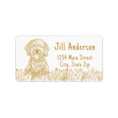 Goldendoodle Hond Gepersonaliseerde Hand Drawing Etiket (Voorkant)