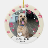 Goldendoodle Hond Gepersonaliseerde Hand Drawing Keramisch Ornament (Achterkant)
