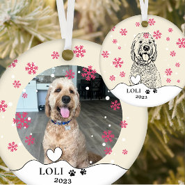 Goldendoodle Hond Gepersonaliseerde Hand Drawing Keramisch Ornament