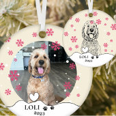 Goldendoodle Hond Gepersonaliseerde Hand Drawing Keramisch Ornament