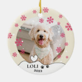 Goldendoodle Hond Gepersonaliseerde Hand Drawing Keramisch Ornament (Achterkant)