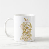 Goldendoodle Hond Gepersonaliseerde Hand Drawing Koffiemok (Links)
