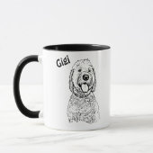 Goldendoodle Hond Gepersonaliseerde Hand Drawing Mok (Links)