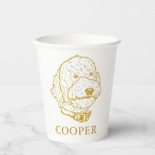 Goldendoodle Hond Gepersonaliseerde Hand Drawing Papieren Bekers (Voorkant)