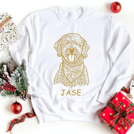 Goldendoodle Hond Gepersonaliseerde Hand Drawing T-shirt