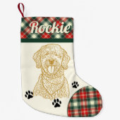 Goldendoodle Hond Gepersonaliseerde Kerstkous Kleine Kerstsok (Voorkant)