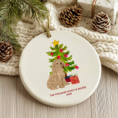 Goldendoodle Hond Gepersonaliseerde Kerstmis Keramisch Ornament