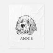 Goldendoodle Hond Gepersonaliseerde Tekening Fleece Deken (Voorkant)