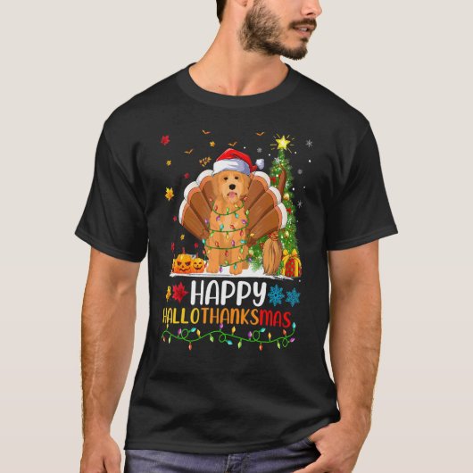 Goldendoodle Hond Goldendoodle Hellothanksmas T-shirt (Voorkant)