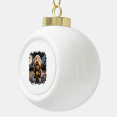 Goldendoodle Hond Halloween Keramische Bal Ornament (Rechts)