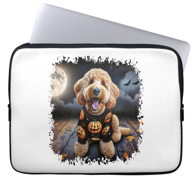 Goldendoodle Hond Halloween Laptop Sleeve (Voorkant)