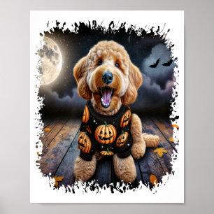 Goldendoodle Hond Halloween Poster