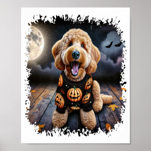 Goldendoodle Hond Halloween Poster (Voorkant)