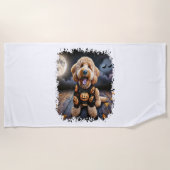 Goldendoodle Hond Halloween Strandlaken (Voorkant)