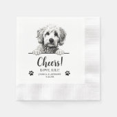 Goldendoodle Hond Hand Tekening Gepersonaliseerde  Servet (Voorkant)