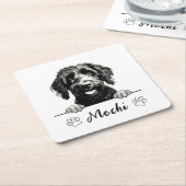 Goldendoodle Hond Handtekening Gepersonaliseerd Kartonnen Onderzetters (Schuin)