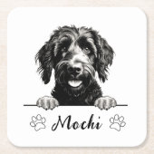 Goldendoodle Hond Handtekening Gepersonaliseerd Kartonnen Onderzetters (Voorkant)