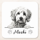 Goldendoodle Hond Handtekening Gepersonaliseerd Kartonnen Onderzetters (Voorkant)