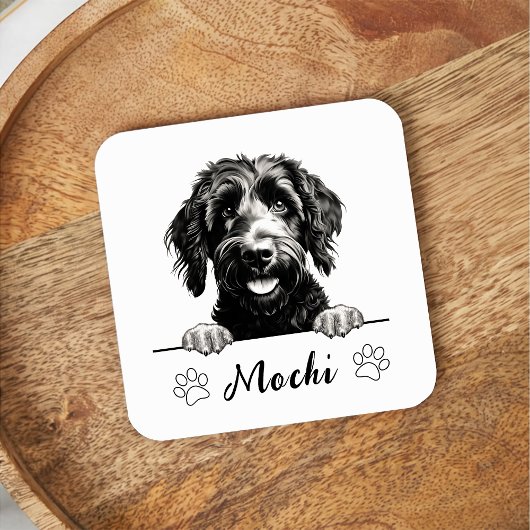 Goldendoodle Hond Handtekening Gepersonaliseerd Kartonnen Onderzetters