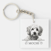 Goldendoodle Hond Handtekening Gepersonaliseerd Sleutelhanger (voorkant)