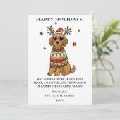 Goldendoodle Hond Hete Trui Kerstmis Feestdagenkaart (Staand voorkant)