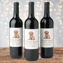 Goldendoodle-hond 'Ik doe het ook'-trouwetiket voo