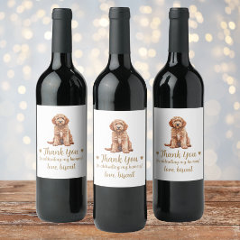 Goldendoodle-hond 'Ik doe het ook'-trouwetiket voo Wijn Etiket