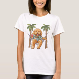 Goldendoodle-hond in Hawaiaans topje T-shirt