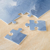 Goldendoodle-hond in slee laat het sneeuwen Kerstm Legpuzzel (Zijkant)