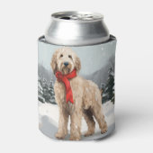 Goldendoodle Hond in Sneeuw Kerstmis Blikjeskoeler (Blikje Voorkant)