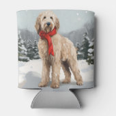 Goldendoodle Hond in Sneeuw Kerstmis Blikjeskoeler (Achterkant)