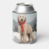 Goldendoodle Hond in Sneeuw Kerstmis Blikjeskoeler (Blikje Achterkant)