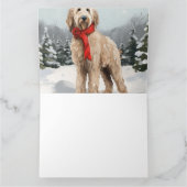 Goldendoodle Hond in Sneeuw Kerstmis Kaart (Binnen)
