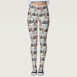 Goldendoodle Hond in Sneeuw Kerstmis Leggings
