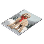 Goldendoodle Hond in Sneeuw Kerstmis Notitieboek (Linkerzijde)