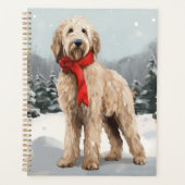 Goldendoodle Hond in Sneeuw Kerstmis Planner (Voorkant)