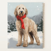 Goldendoodle Hond in Sneeuw Kerstmis Planner (Achterkant)