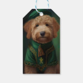 Goldendoodle hond in St. Patrick's Day jurk Cadeaulabel (Achterkant)